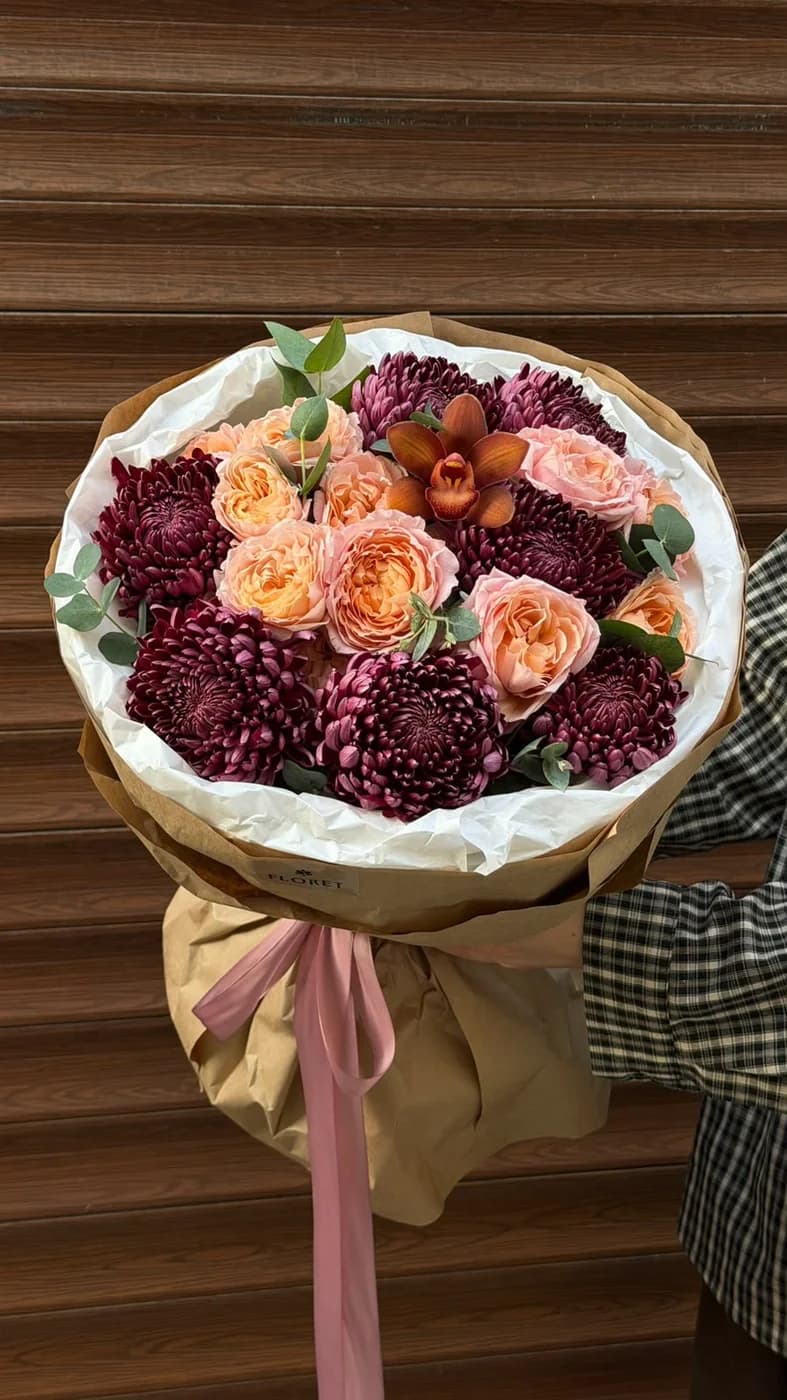 Mix bouquet with Juliette roses,Bigoudi and Orchid